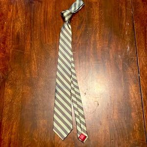 Original Penguin Silk Tie Gray with green and light blue